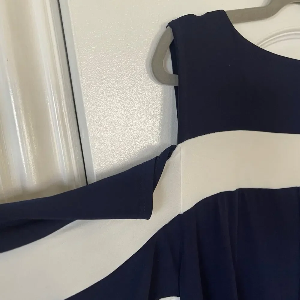 NWT Nina Leonard Ity Stripe Cold Shoulder Dress XLarge